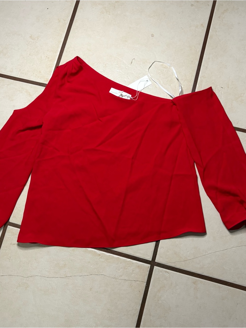 Amanda uprichard Bright Red Off-Shoulder Blouse